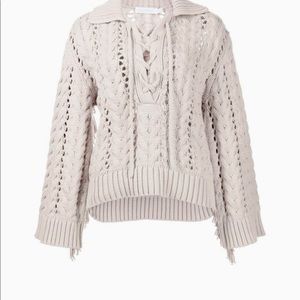 Jonathan Simkhai Celestine Sweater Sz L Cream Sweater